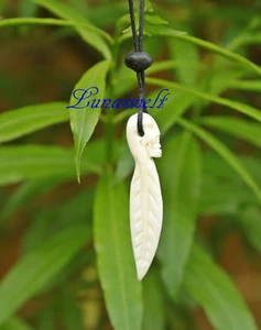 Native American Feather Bone Necklace with Skull - Picture 1 of 3