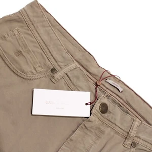 Luciano Barbera NWT 5 Pocket Jean Cut Pants Size 54 (38 US) Solid Beige Cotton - Picture 1 of 14