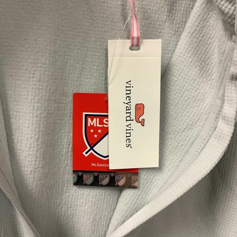 Vineyard Vines Womens Jacket Gray Heather Grid Fleece Portland Timbers MLS Sz L Cover