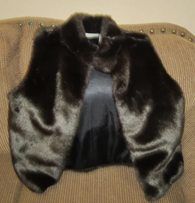 Worthington Women's Faux Fur Vest Sleeveless Dark Brown/Black Size M Medium EUC - Image 1 of 4