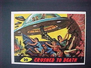 1962 BUBBLES (TOPPS) MARS ATTACKS #20  CRUSHED TO DEATH   NM-MT  PACK FRESH