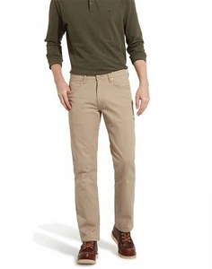 New Wrangler Mens Arizona Stretch Straight Leg Taupe Trousers Jeans W30-38