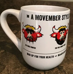 Chicago Bulls Benny T Bull Movember Style Coffee Mug - Picture 1 of 2