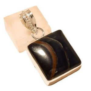 Tiger's eye pendant in silver plated finish - Picture 1 of 1