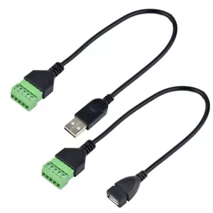 2x 30cm USB 2.0 macho/hembra a 5 pines pinza de tornillo bloque conector cable adaptador - Imagen 1 de 4