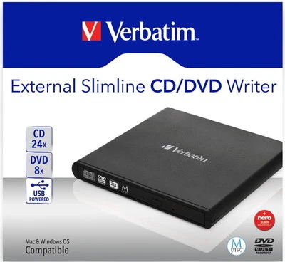 Verbatim Brenner extern für CD / DVD / M-Disc schwarz - Bild 1 von 2