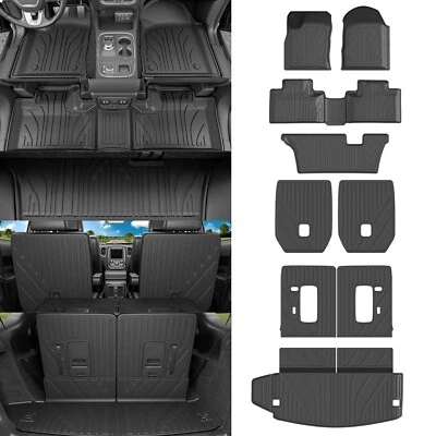 Floor Mats Backrest Mat TPE Trunk Liners For 2016-2025 Dodge Durango 6&7 Seats - Image 1 of 4
