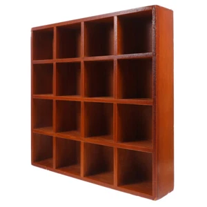 Caja de almacenamiento de madera de 16 rejillas estantes de exhibición de pared estantería de escritorio - Imagen 1 de 12