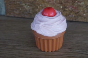 Fisher Price Fun with Food Vtg Cupcake Pink Strawberry Frosting Cherry Muffin - Picture 1 of 6