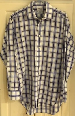 Masculino T.M. Camisa social Lewin duas dobras algodão manga longa botão frontal 16.5 34.5 - Imagem 1 de 4