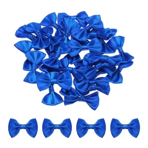 30pcs Navy Blue Bow Ties 1.5"x1" Mini Bowknot for Crafting Little Satin Bows ... - Picture 1 of 5