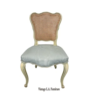 Vintage French Provincial Louis XVI Blue Cane Side Chair - Image 1 of 4