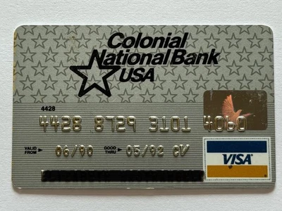 Tarjeta de crédito Colonial National Bank USA▪️1992 Exp▪️De colección▪️Solo coleccionable Foto 1 de 2