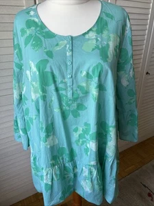 Samoon Tunika Bluse blau-grün Gr.52 - Bild 1 von 6