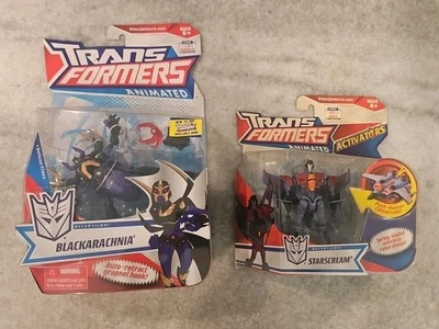 2x LOT Transformers Animated Activators BUNDLE  BLACKARACHNIA &  STARSCREAM VHTF - Image 1 of 4