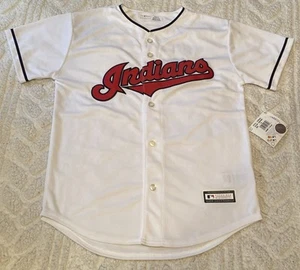 Cleveland Indians Jersey Youth Medium 10/12 MLB Genuine Merchandise White NWT - Picture 1 of 8