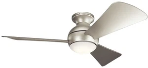 Kichler 330151 Sola 44" 3 Blade LED Indoor / Outdoor Ceiling Fan - Nickel - Picture 1 of 12