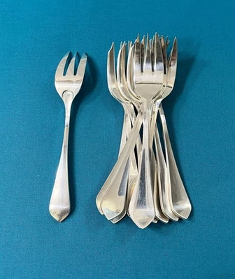 12 fourchettes a gâteaux ERCUIS modèle CITEAUX métal argenté 13,5 cm couvert - Photo 1/4