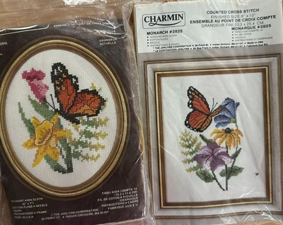 Monarca mariposa Janlynn punto de cruz kits conjunto de dos, nuevo multi idioma Foto 1 de 4