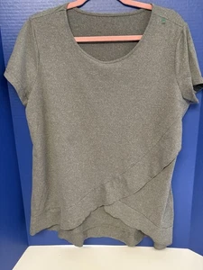 Top para mujer gris asimétrico con volantes dobladillo talla XXL manga corta informal fluido Shrt - Imagen 1 de 4
