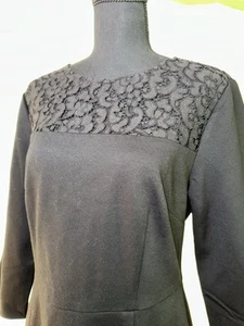 Trina Turk NWT Black Embroidered Lace Top Dress 3/4 Sleeve Sz 10. $250 - Picture 1 of 16