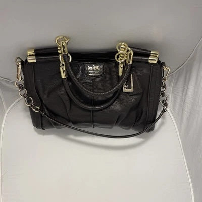 Coach 21503 Madison Pinnacle Textured Leather Carrie Satchel Espresso Never Used - Image 1 of 4