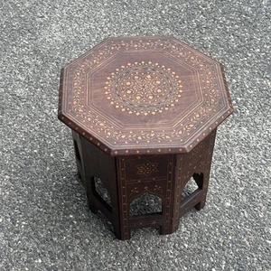 Antique Moroccan Octagonal Side Table Inlay Petite Small Folding - Picture 1 of 8