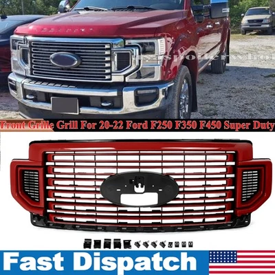 Rapid Red Front Bumper Grille Grill For Ford F-250 F-350 F-450 Super Duty 20-22 - Изображение 1 из 4