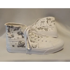 Vans Mens White Sk8-Hi Tapered Unidentified Alien Canvas Sneaker Size 11 NWOT - Picture 1 of 12