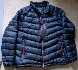 L.L. Bean Goose Down Puffer Jacket 850 Fill Mens XL Dark Blue Full Zip FLAWED - Picture 1 of 10