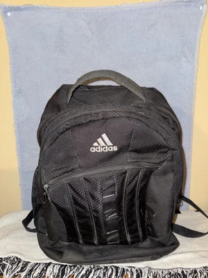 Black/white Adidas backpack/book bag school travel soccer sports - Image 1 of 4