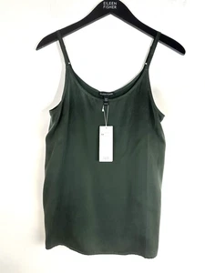 Eileen Fisher Deep Hemlock Sandwashed Silk Charmeuse Cami Top $188 NWT - Picture 1 of 13