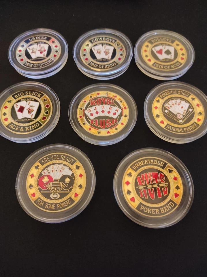 Poker Card Guard Metal Gold Plated WSOP Hold'em Casino Chips - Choose yours! - Image 1 of 1
