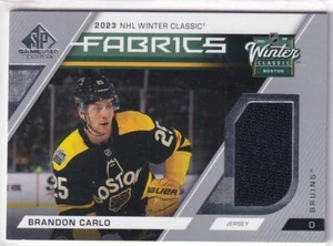 Upper Deck SP Game Used 2023-24 NHL WC-10 Brandon Carlo Fabrics Patch Black - Imagen 1 de 2