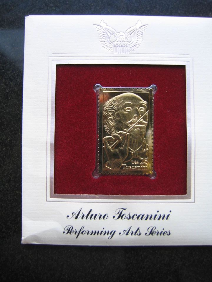 1989 ARTURO TOSCANINI Gold Stamp replica FDC Golden Cover - Image 1 of 3