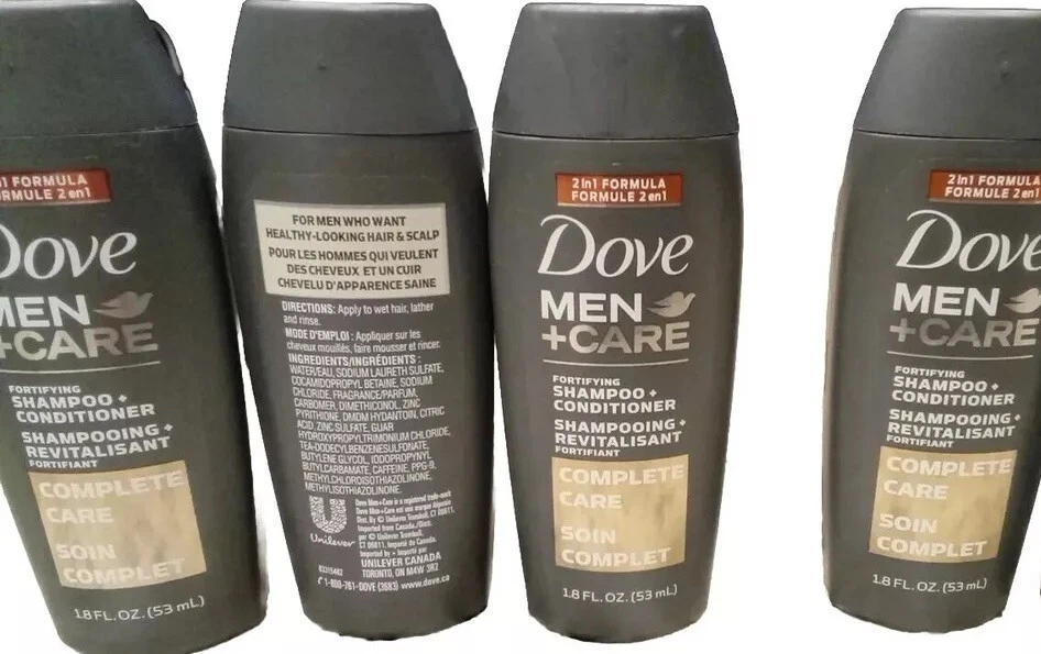 Укрепляющий шампунь DOVE Men + Care Complete Care + кондиционер 1,8 унции ЛОТ ИЗ 4 - Изображение 1 из 1