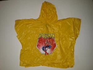 Spider-Man Hooded Poncho SpiderMan Vintage 2003 Yellow Poncho Kids 4/7 Size - Picture 1 of 11