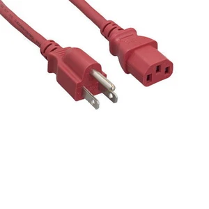Lot 10pc Red/Blue/Green Color AC Power Cord Cable NEMA5-15P/C13 18AWG 10A 125V - Picture 1 of 4