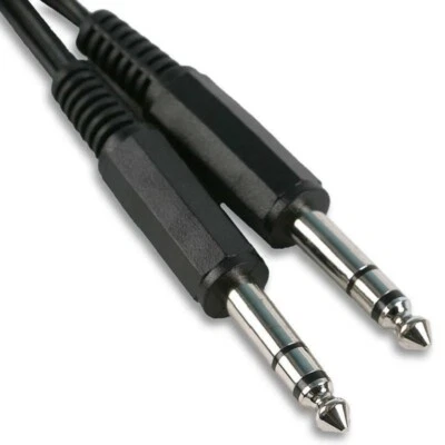 6.35mm Stereo Jack to Jack Cable 1/4" 6.35mm Lead 50cm 1m 1.5m 2m 3m 5m 6m 10m