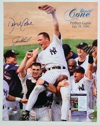 RARE David Cone & Joe Girardi Signed 16x20 Perfect Game Photo JSA COA NY Yankees - Image 1 of 4
