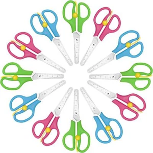 12x Bastelschere 12,5cm Linkshändige rechtshändige Kinderschere Geburtstagsset - Bild 1 von 6