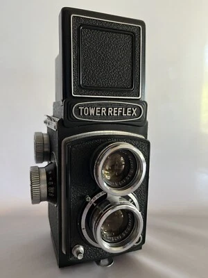 Tower Reflex модель 64 двойной объектив камеры с Walzer f 7,5 см 75 мм 1:3,5 с чехлом - Изображение 1 из 4