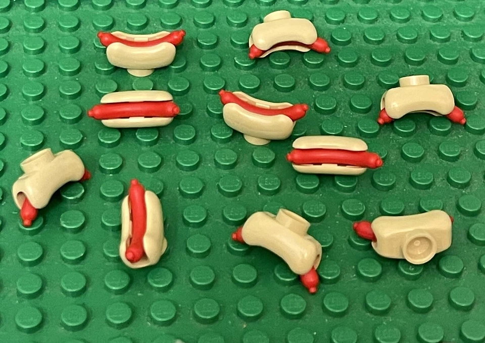 Lego 10 Piezas Bollo Bronceado con Perrito Caliente Rojo / Ciudad / Amigos Mini Figuras Comida Foto 1 de 1