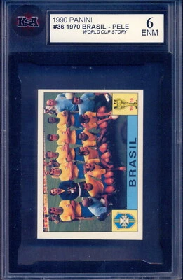 1990 PANINI #36 1970 ЧЕМПИОНАТ МИРА ИСТОРИЯ ЧЕМПИОНАТ ПЕЛЕ Бразилия команды футбол KSA 6 EX-NM - Изображение 1 из 2