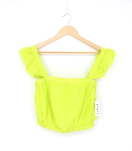 VELVET By Graham & Spencer Gracen Cropped Tank Top Citrus S $169 F7 - Picture 1 of 7