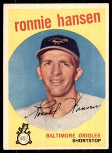 1959 Topps #444 Ronnie Hansen Baltimore Orioles vintage EX-NM or better