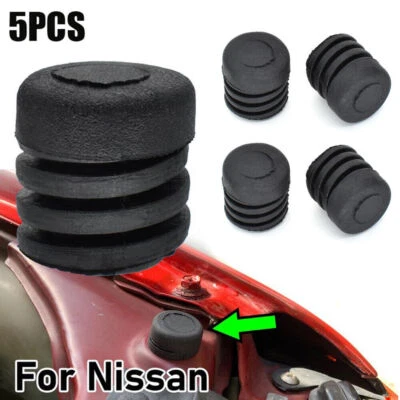 5pcs Black Rubber Car Bonnet Rubber Buffer Hood Washer Bumper Parts For Nissan - Image 1 of 4