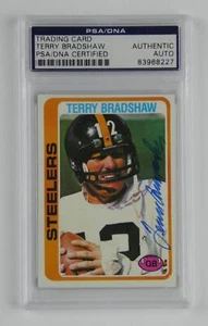 Terry Bradshaw Signed Slabbed 1978 Topps Trading Card Steelers HOF PSA DNA COA - Picture 1 of 3