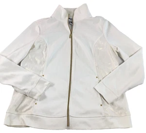 Cathy Daniels Womens Jacket Size 8 Ivory Full Zip High Neck Long Sleeve LN - Picture 1 of 9