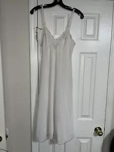 Camisón de novia ShadowLine vintage S 32 lencería de nailon de encaje blanco (WTF90) - Imagen 1 de 5